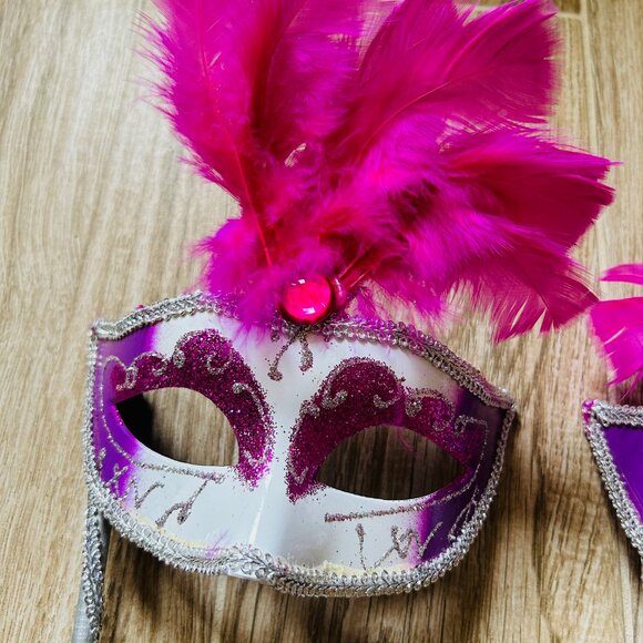 bundle 2 venetian mask carnival ball masquerade - Picture 3 of 4